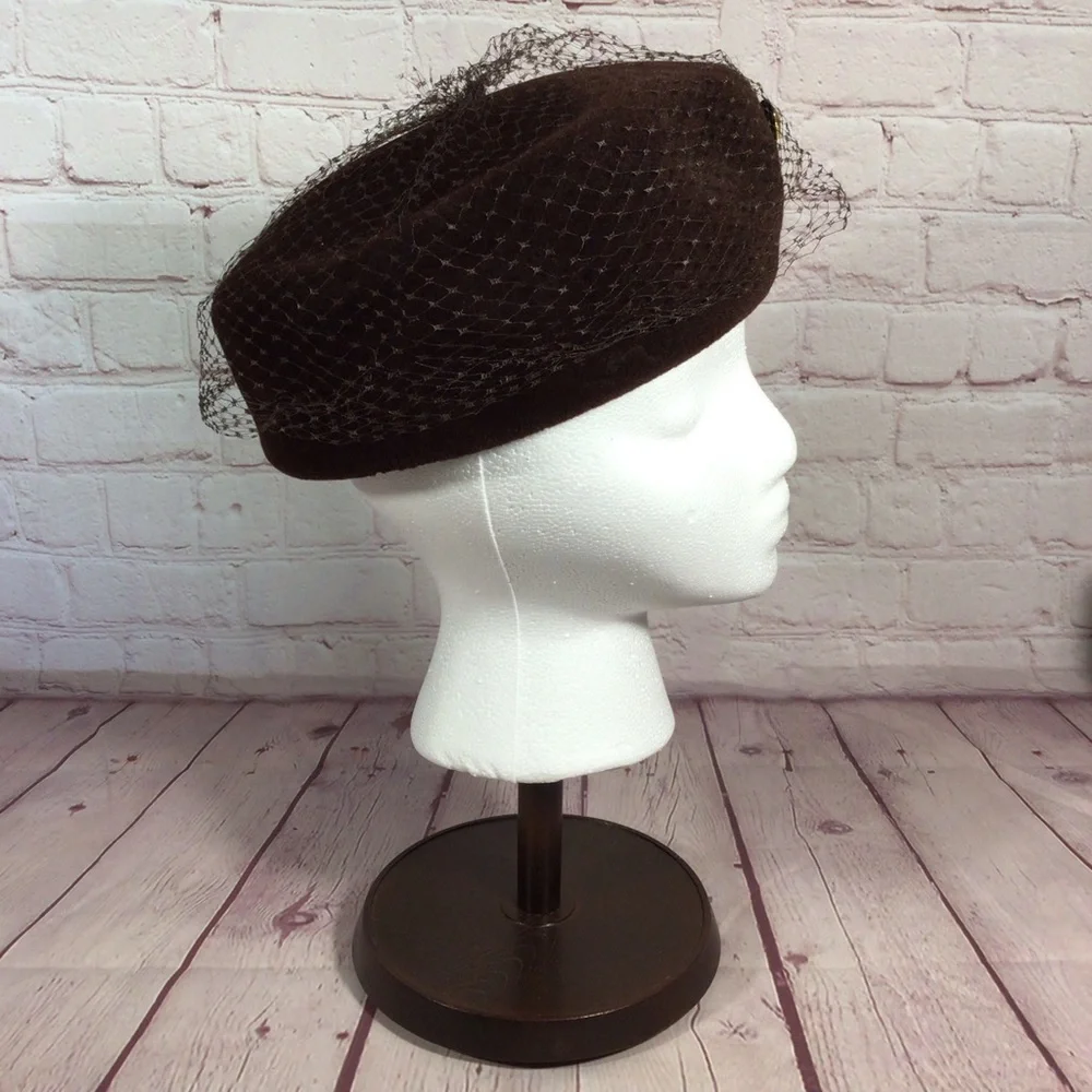 Vintage Peachbloom Velour Brown Hat - Picture 3 of 9